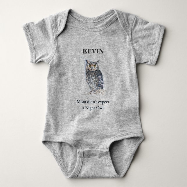 Body Para Bebé Night Owl Baby Bodysuit (Anverso)