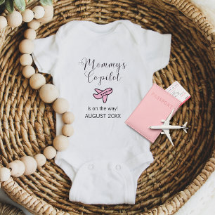 Body Para Bebé Niña Avioneta Rosa Copiloto de Mamá Personalizado