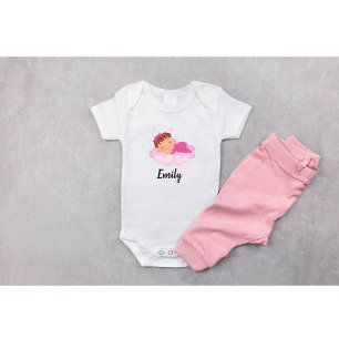 Body Para Bebé Niña Bebé Con Nubes Rosadas Traje De Bebé
