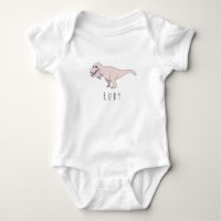 Niña bebé Doodle Rosa Dinosaurio T-Rex con nombre