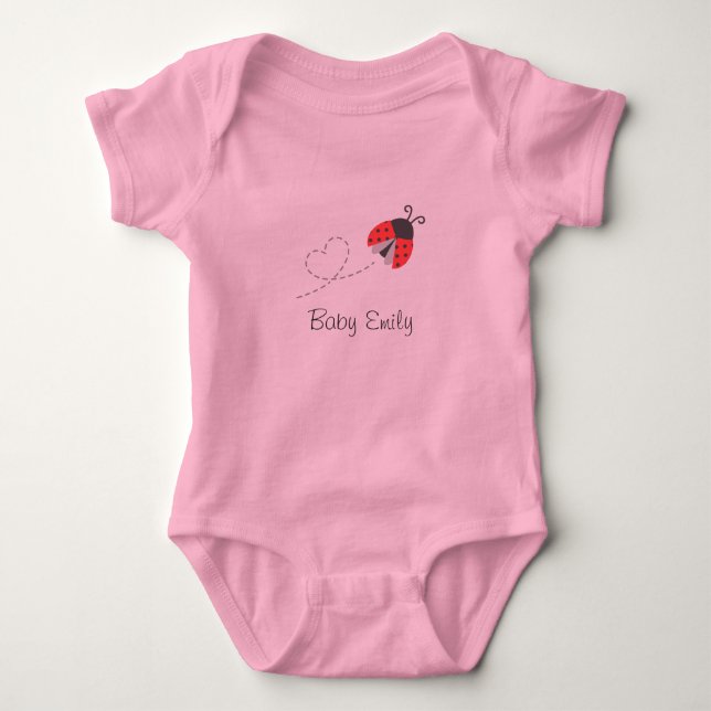 Body Para Bebé Niña Bebé Mariquita Personalizada (Anverso)