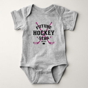 Body Para Bebé Niña de Hockey Futuro Estrella de Hockey Palos Ros