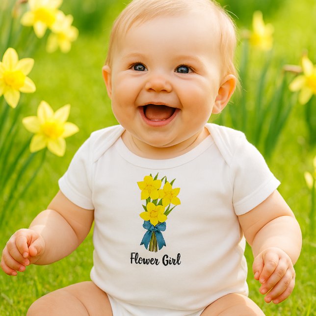Body Para Bebé Niña de las Flores con Narcisos Amarillos (Our Flower Girl bodysuit brings sunshine to every giggle and grassy moment.)