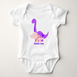 Body Para Bebé Niña Dinosaurio Morado