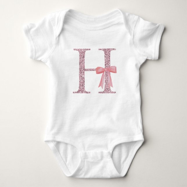 Body Para Bebé Niña inicial personalizada "H" (Anverso)