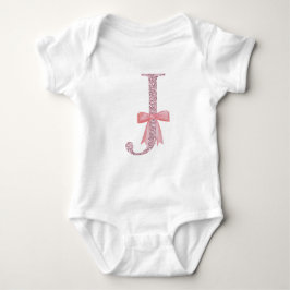 Body Para Bebé Niña inicial personalizada "J"