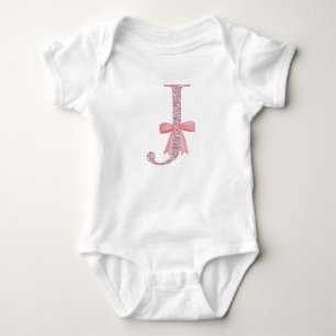 Body Para Bebé Niña inicial personalizada "J"