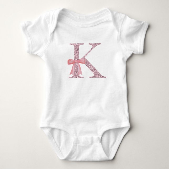 Body Para Bebé Niña inicial personalizada "K" (Anverso)