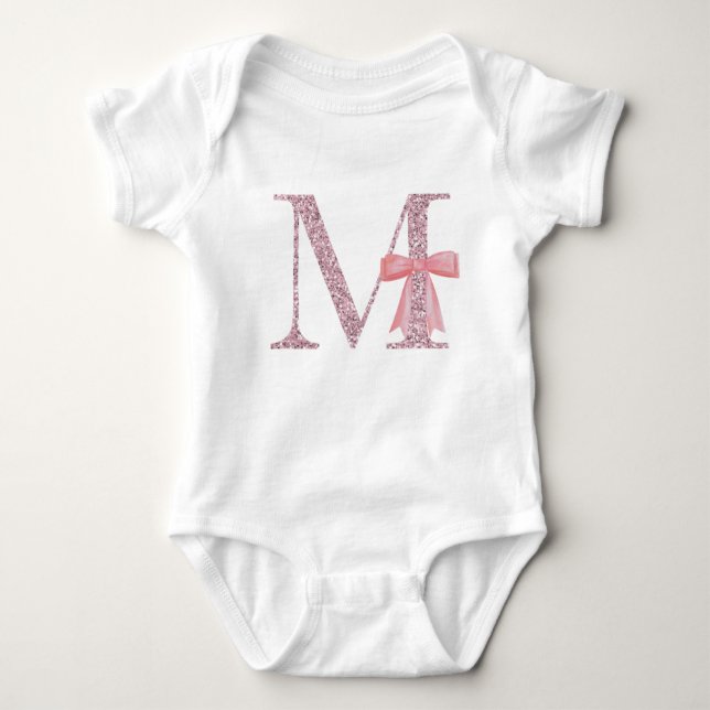 Body Para Bebé Niña inicial personalizada "M" (Anverso)