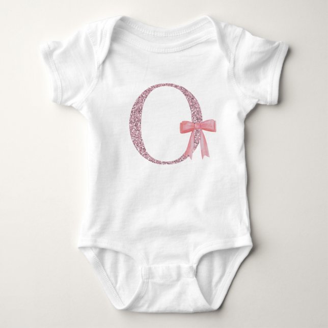 Body Para Bebé Niña inicial personalizada "O" (Anverso)
