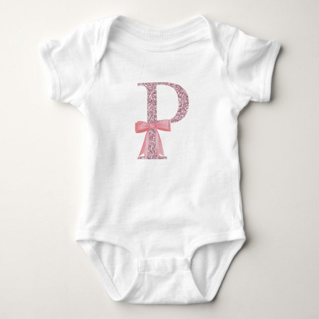 Body Para Bebé Niña inicial personalizada "P" (Anverso)