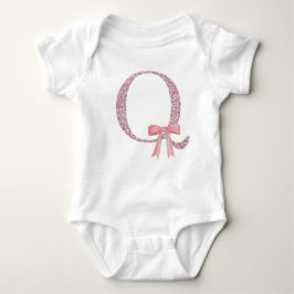 Body Para Bebé Niña inicial personalizada "Q"