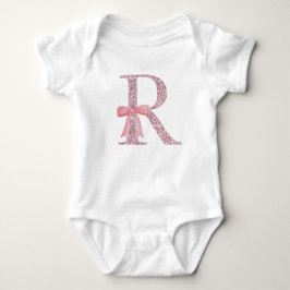 Body Para Bebé Niña inicial personalizada "R"
