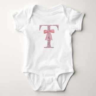 Body Para Bebé Niña inicial personalizada "T"