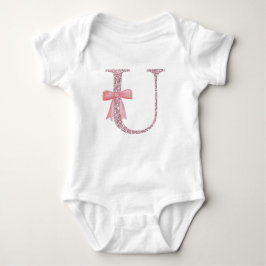 Body Para Bebé Niña inicial personalizada "U"
