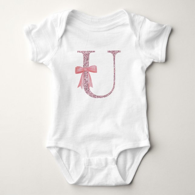 Body Para Bebé Niña inicial personalizada "U" (Anverso)