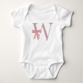 Body Para Bebé Niña inicial personalizada "W"