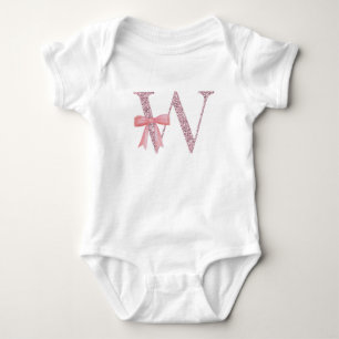Body Para Bebé Niña inicial personalizada "W"