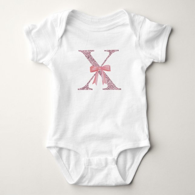 Body Para Bebé Niña inicial personalizada "X" (Anverso)