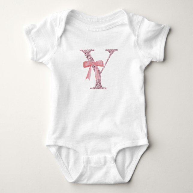 Body Para Bebé Niña inicial personalizada "Y" (Anverso)