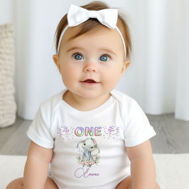 Body Para Bebé Niña Nacida Primer Nacimiento Elefante Cute Uno