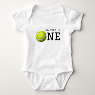 Body Para Bebé Niña o Niño de Tenis Cumpleaños 1 Personalizado