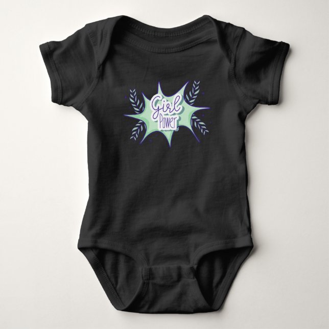 Body Para Bebé Niña pequeña, chica, bebé traje de cuerpo negro (Anverso)