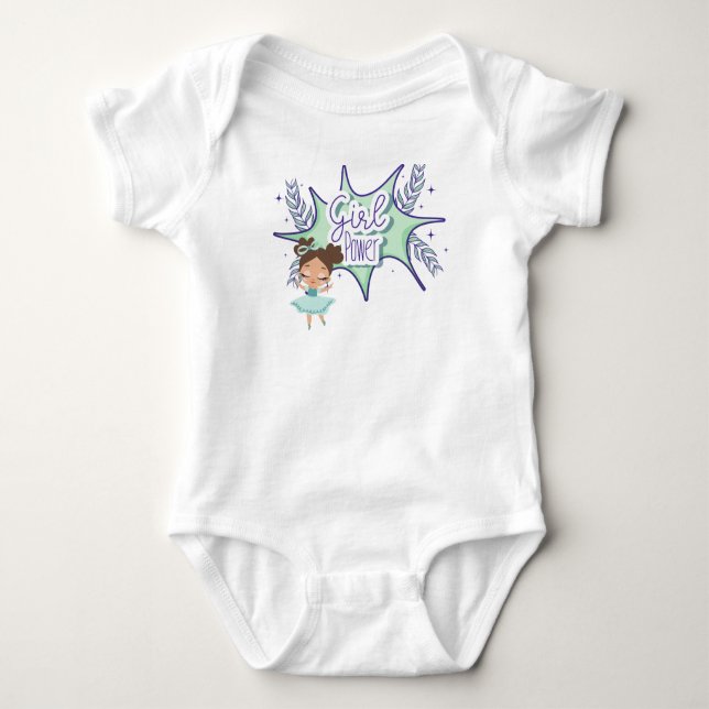 Body Para Bebé Niña pequeña, chica poder bebé traje de cuerpo bla (Anverso)