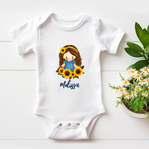Body Para Bebé Niña pequeña con girasoles