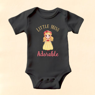 Body Para Bebé Niña pequeña con vestido amarillo