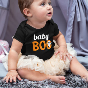 Body Para Bebé Niñas Baby Boo Naranja Blanco Fantasma Halloween