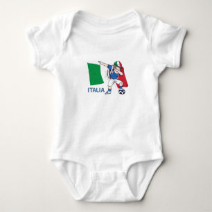 Body Para Bebé Niño aficionado al fútbol italiano haciendo dabing