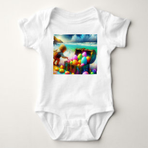 Body Para Bebé NIÑO ANTIGUO Cofre del tesoro y huevos ~ Alegría d
