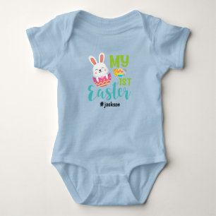 Body Para Bebé Niño azul en su 1er Pascua