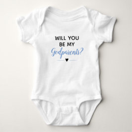 Body Para Bebé Niño Bebé Azul Bonito ¿Quieres Ser Mis Padrinos