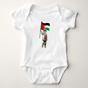 Body Para Bebé Niño con bandera palestina de Keffiyeh