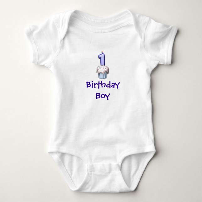 Body Para Bebé Niño de cumpleaños 1 (Anverso)