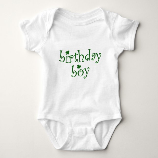 Body Para Bebé Niño de cumpleaños de San Patricio con Shamrock (Anverso)