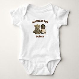 Body Para Bebé Niño de cumpleaños Lil' Cowboy y Teddy Bear