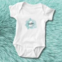 Niño de monograma azul turquesa