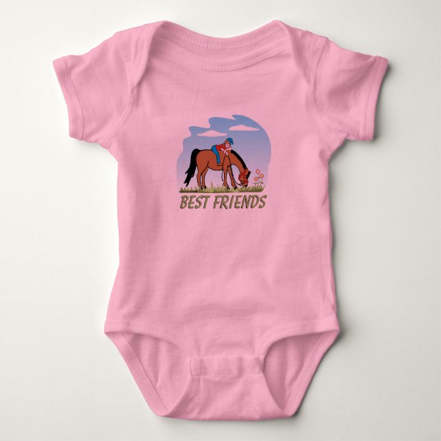 Body Para Bebé Niño del Equestrian de los mejores amigos (Anverso)