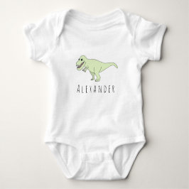 Body Para Bebé Niño Doodle Dinosaurio T-Rex con nombre
