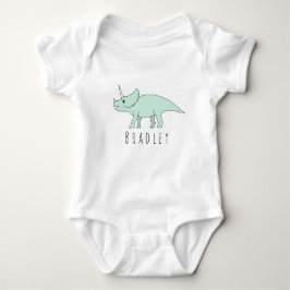 Body Para Bebé Niño Doodle Triceratops Dinosaur con nombre