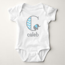 Niño Elefante Bodysuit Niños Monograma Camiseta C