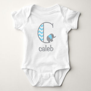 Body Para Bebé Niño Elefante Bodysuit Niños Monograma Camiseta C