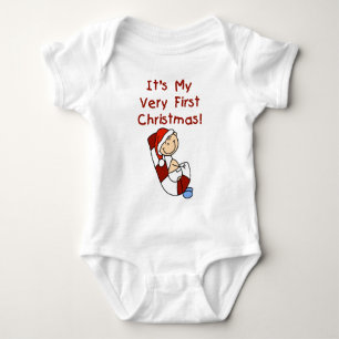 Body Para Bebé Niño en Candy Cane 1ª Navidad