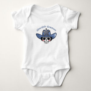 Body Para Bebé Niño espeluznante de Halloween, vaquero esqueleto,