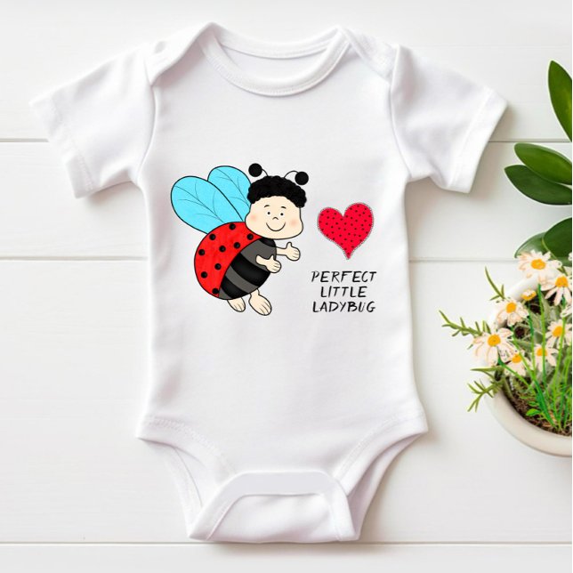 Body Para Bebé Niño mariquita con corazón (Subido por el creador)
