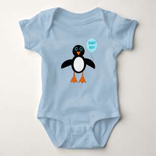 Body Para Bebé Niño pequeño pingüino azul chiflado Personalizado