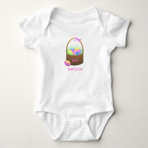Body Para Bebé Niño personalizado cesta feliz de Pascua